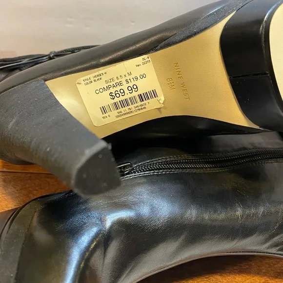 Nine West Platform Boot - Size 8.5M “Iverges” - 4”Heel. Black