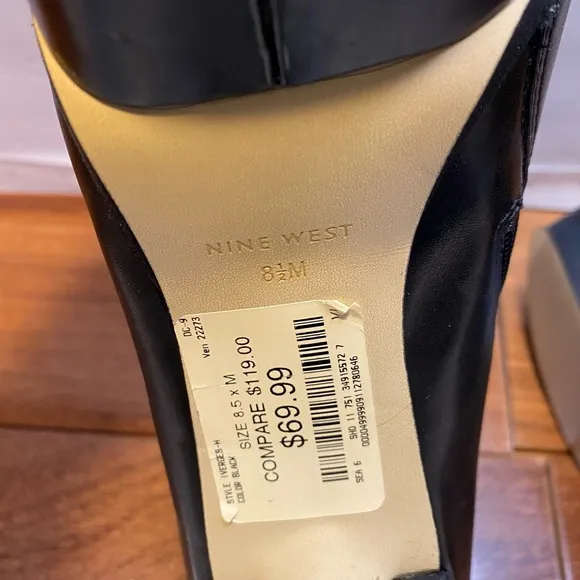 Nine West Platform Boot - Size 8.5M “Iverges” - 4”Heel. Black