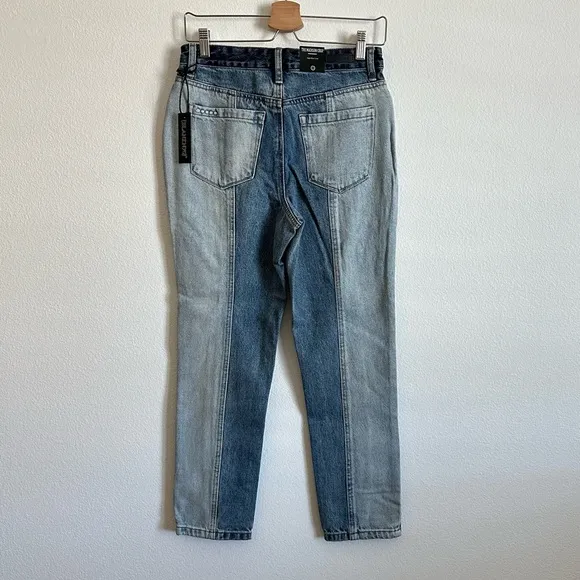 NWT Blank NYC Blue Two Tone Split Hem High-Rise Crop Jeans Size Various