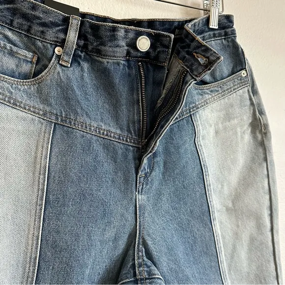 NWT Blank NYC Blue Two Tone Split Hem High-Rise Crop Jeans Size Various