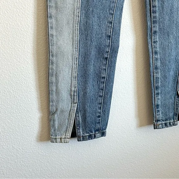 NWT Blank NYC Blue Two Tone Split Hem High-Rise Crop Jeans Size Various