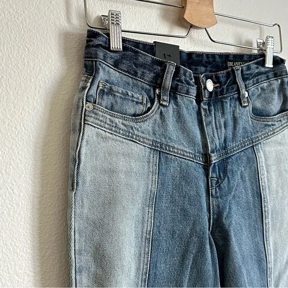 NWT Blank NYC Blue Two Tone Split Hem High-Rise Crop Jeans Size Various