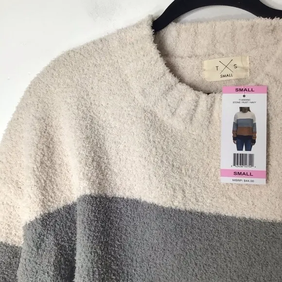 NWT TS sweater women soft small Colorblock
