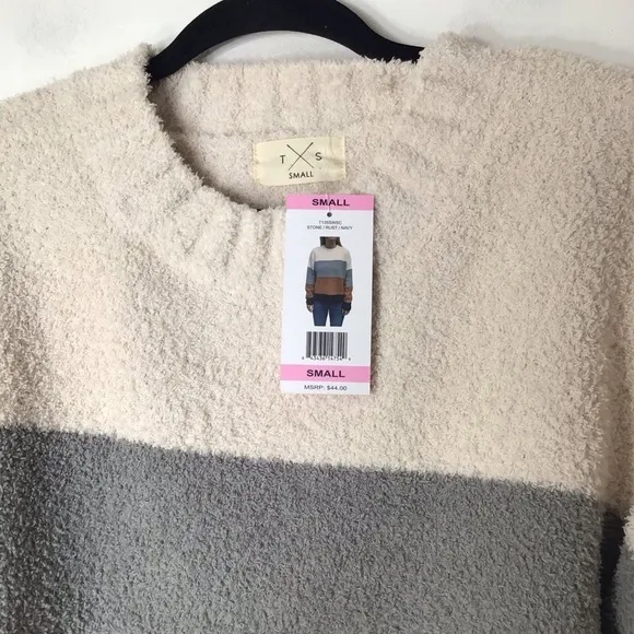 NWT TS sweater women soft small Colorblock