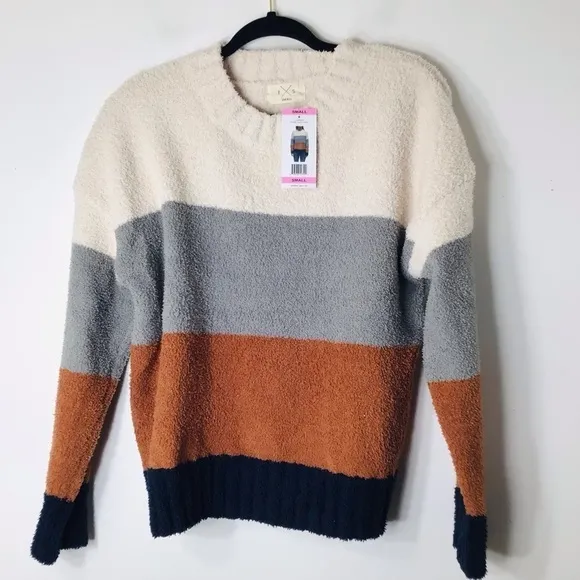 NWT TS sweater women soft small Colorblock