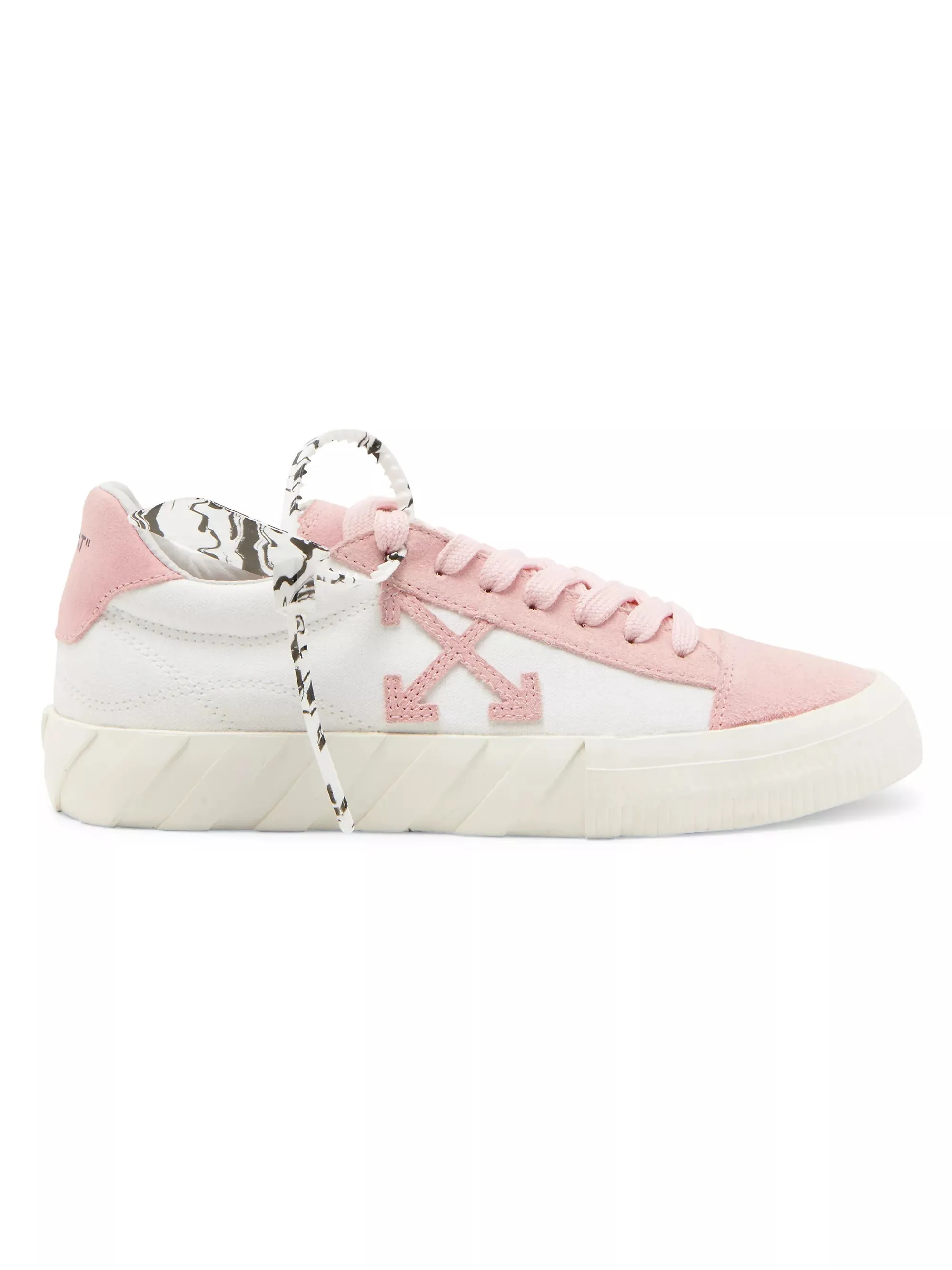 OFF-WHITE VULCANIZED CANVAS AND SUEDE LOW-TOP SNEAKERS