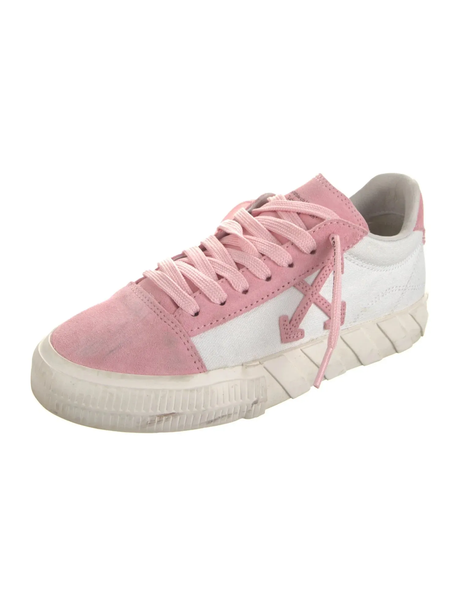 OFF-WHITE VULCANIZED CANVAS AND SUEDE LOW-TOP SNEAKERS