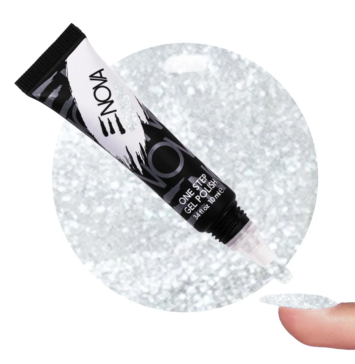 One Step Gel Polish, White Glitter - Pillow Talk