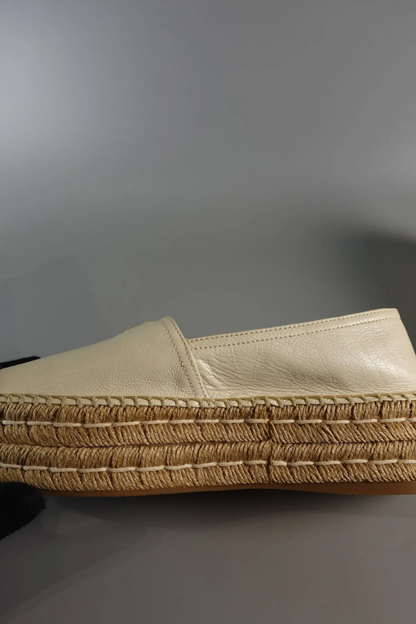 Open Toe Platform Espadrilles in Off White Size 40 (26.5cm)