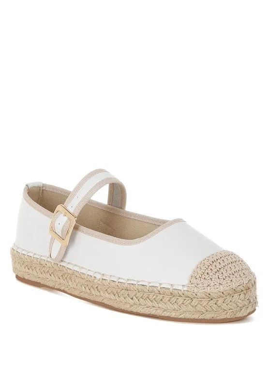 Ostac Genuine Leather Mary Jane Espradrilles