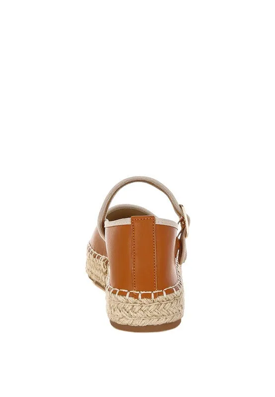 Ostac Genuine Leather Mary Jane Espradrilles