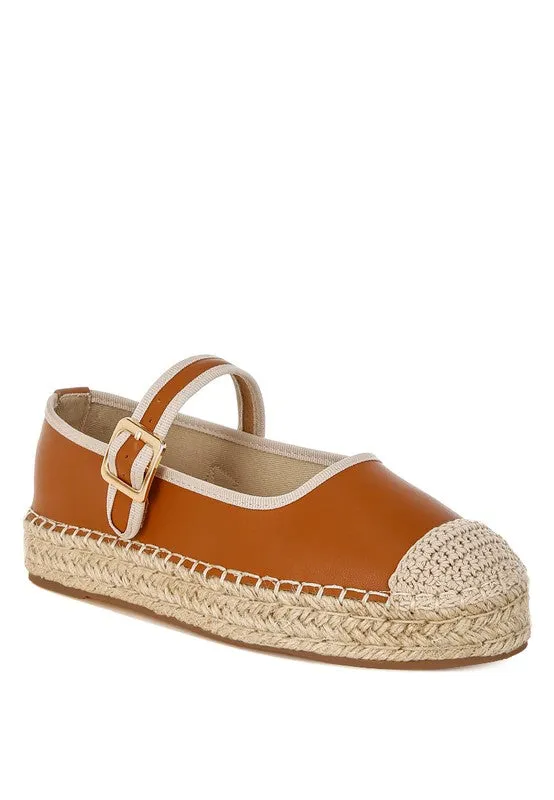 Ostac Genuine Leather Mary Jane Espradrilles