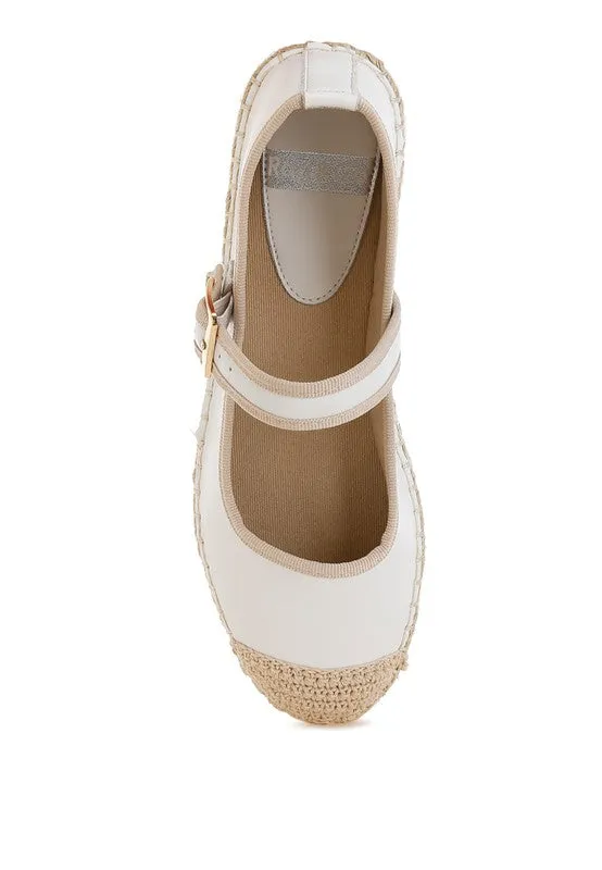 Ostac Genuine Leather Mary Jane Espradrilles