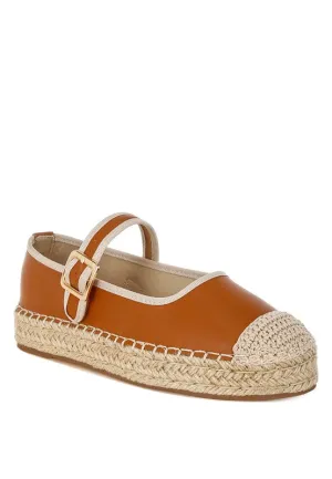 Ostac Genuine Leather Mary Jane Espradrilles