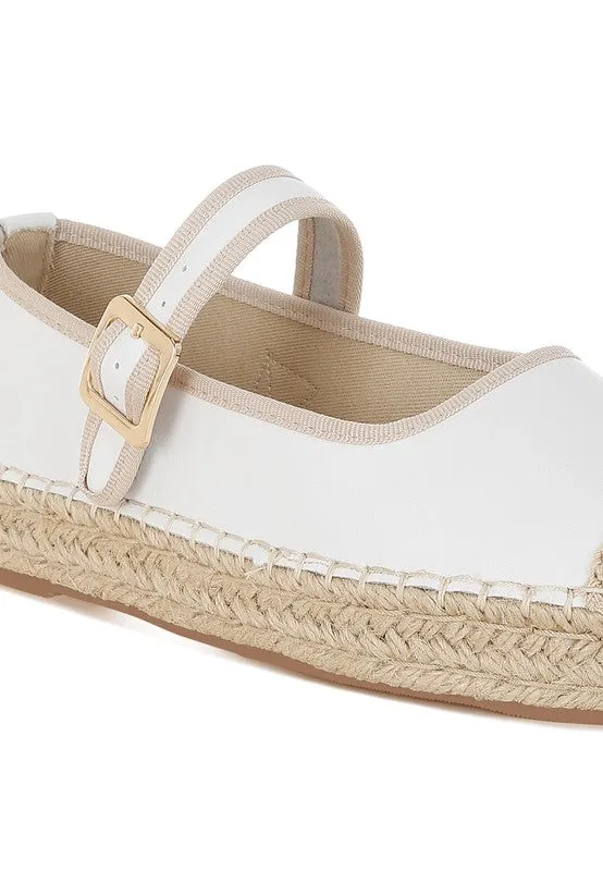 Ostac Genuine Leather Mary Jane Espradrilles