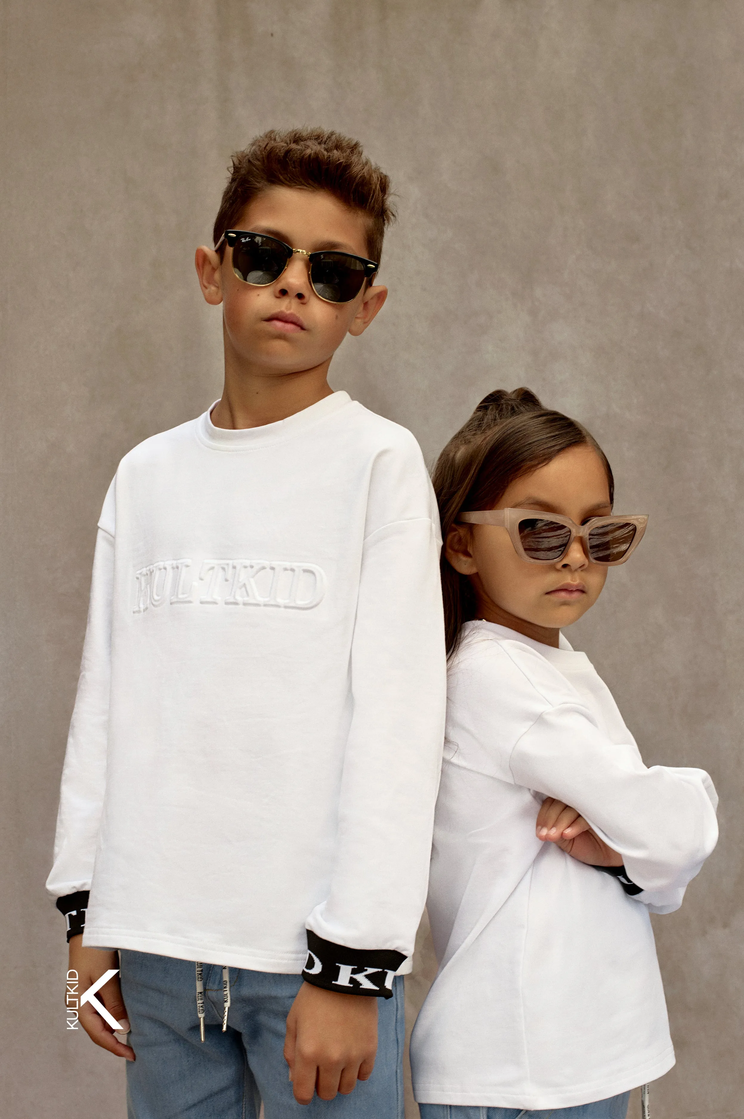 Oversized Logo Embossed Jumper in Ice White