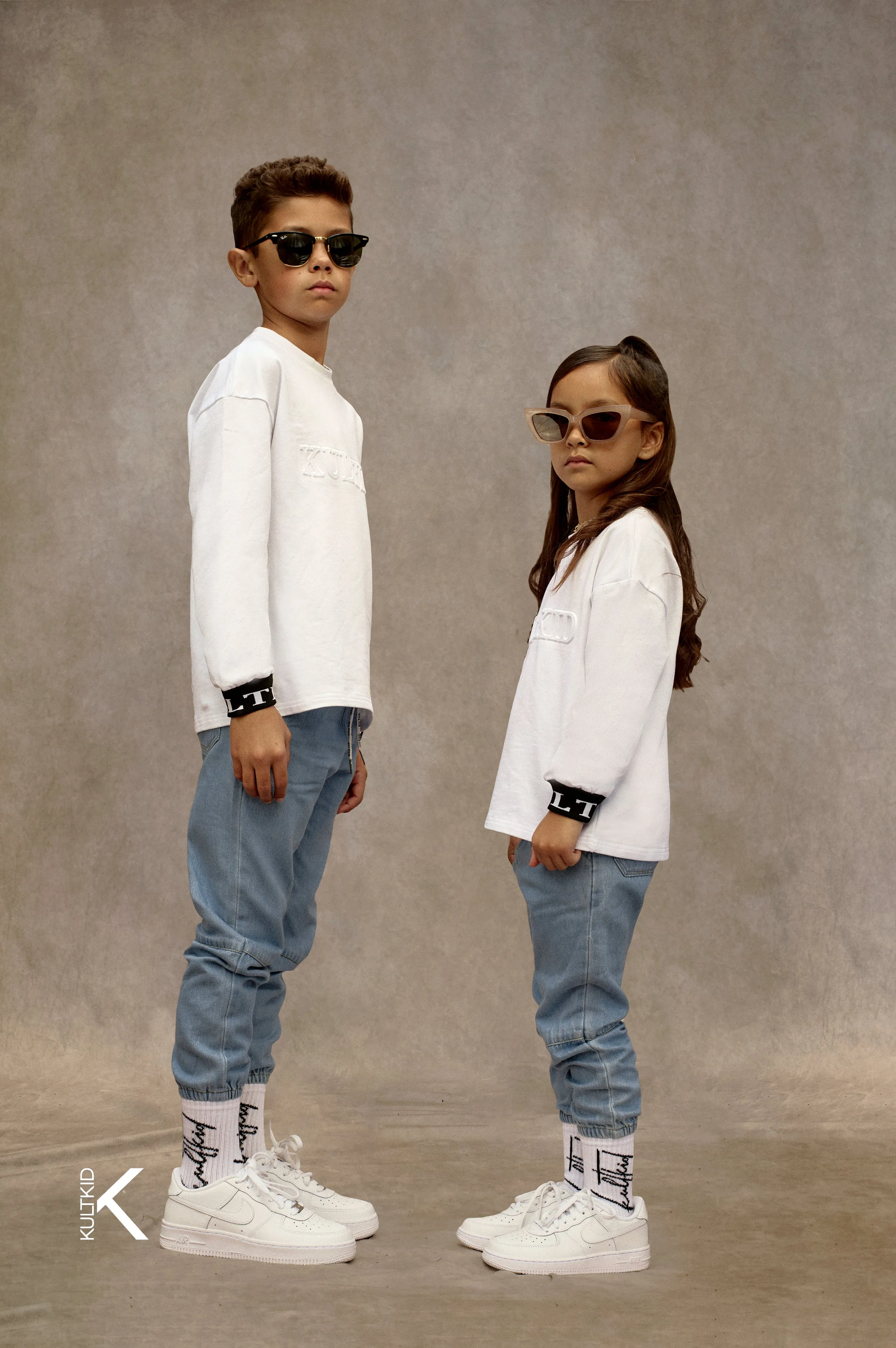 Oversized Logo Embossed Jumper in Ice White