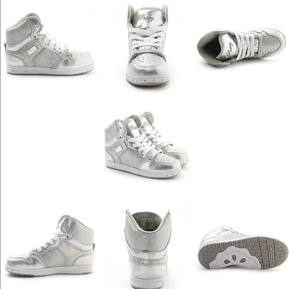 Pastry Youth Glam Pie Glitter High-Top Sneaker &amp; Dance Shoe for Girls Size 5