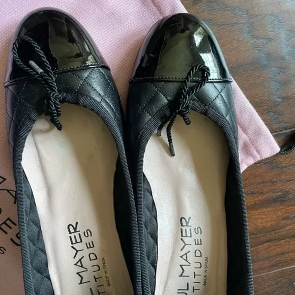 𝅺paul Mayer 7.5 B quilted pumps Black
