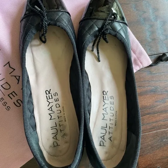 𝅺paul Mayer 7.5 B quilted pumps Black