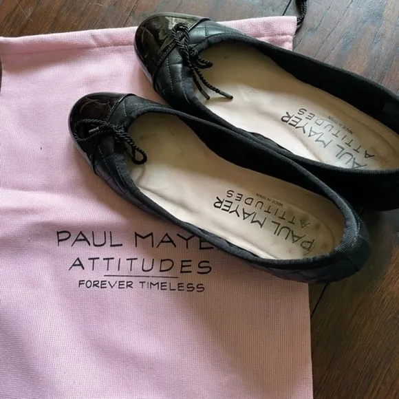 𝅺paul Mayer 7.5 B quilted pumps Black