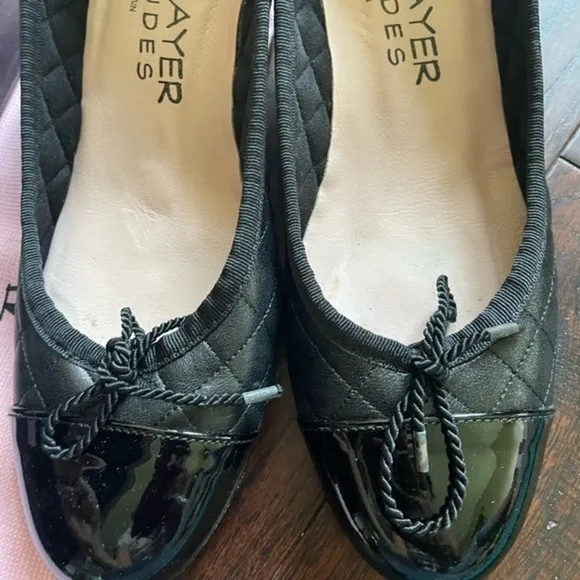 𝅺paul Mayer 7.5 B quilted pumps Black