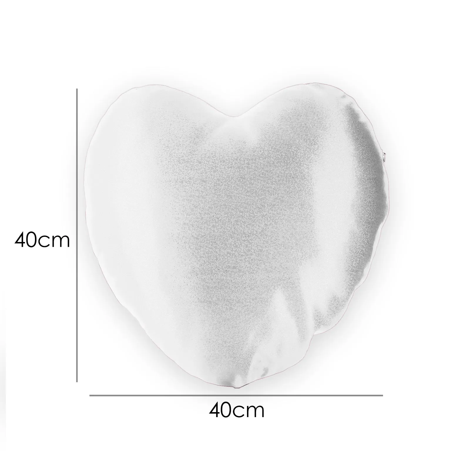 Personalised Glitter Heart Cushion with Elephant Rain Drop Glitter Print and Cute Text