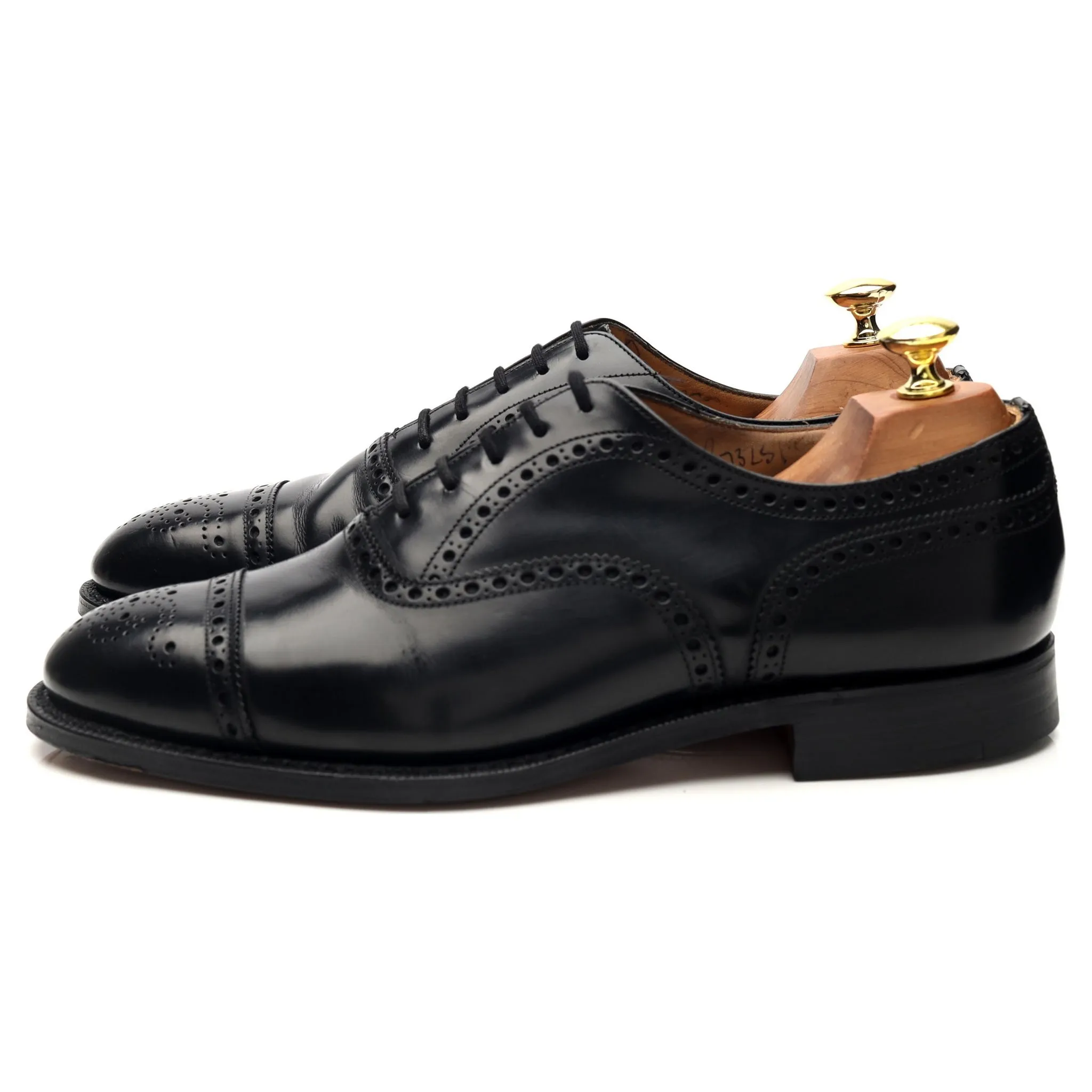 'Perth' Black Leather Oxford Brogues UK 8.5 F