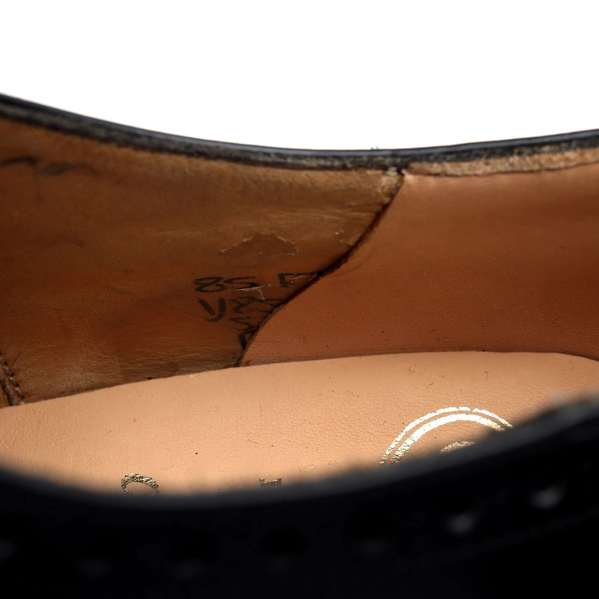 'Perth' Black Leather Oxford Brogues UK 8.5 F