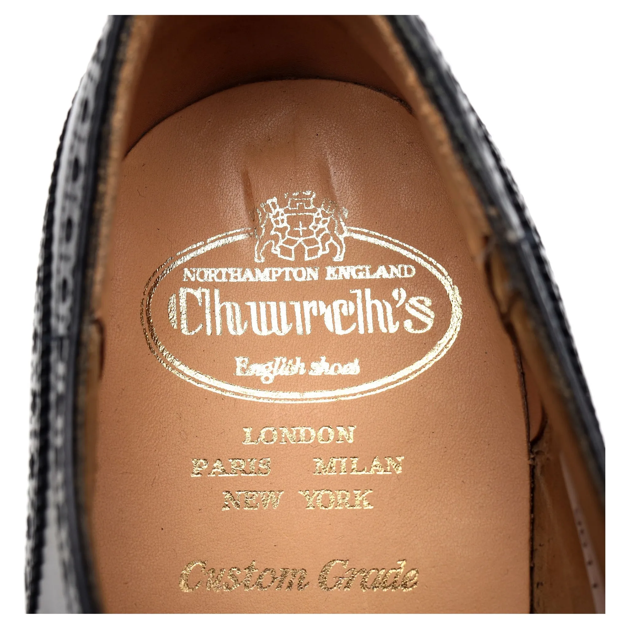 'Perth' Black Leather Oxford Brogues UK 8.5 F