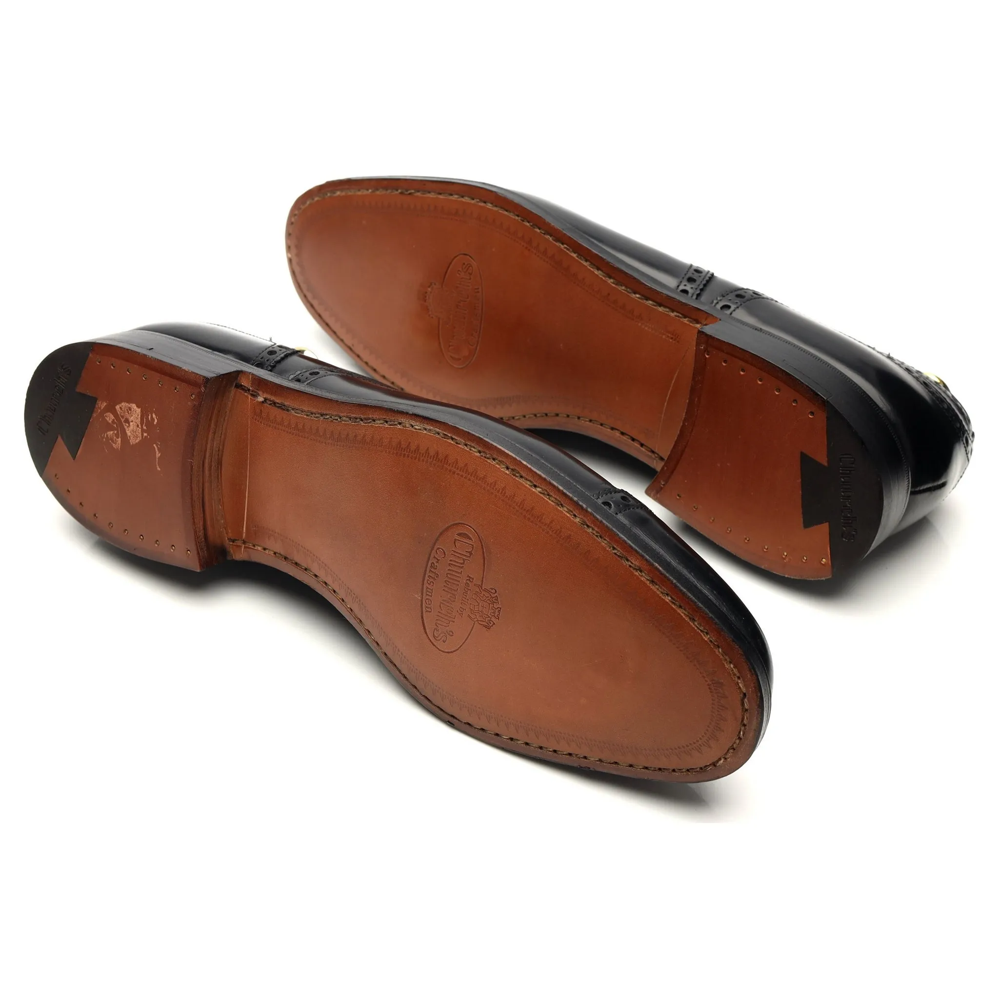 'Perth' Black Leather Oxford Brogues UK 8.5 F
