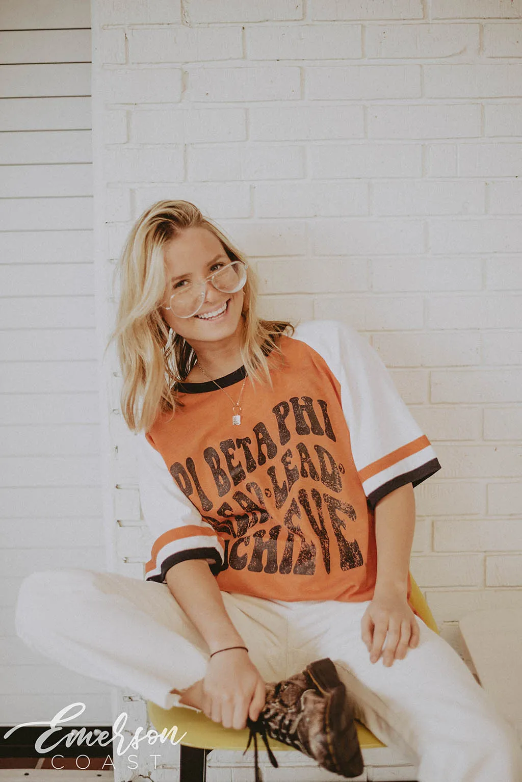 Pi Phi Philanthropy Stripe Ringer Tee