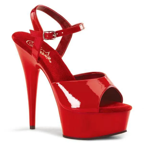 Pleaser | Lak Peep Toe Sandal | rood