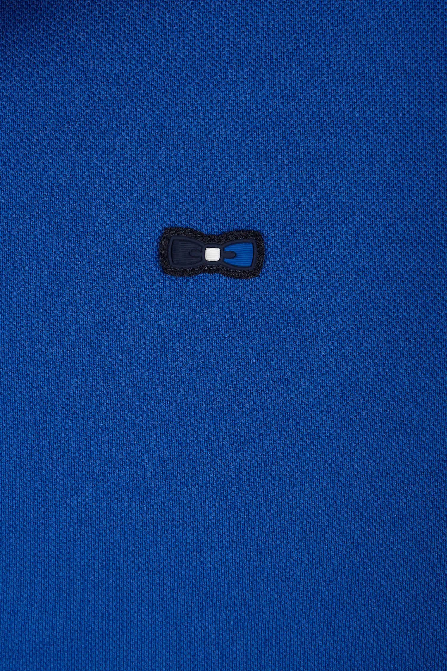 Polo à manches courtes colorblock en coton marine coupe droite