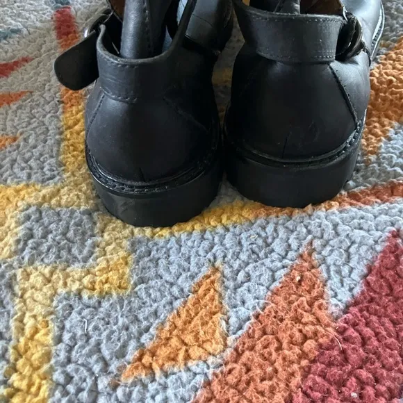 Polo Ralph Lauren Black Leather Ankle Boots (Fleetlands) with strap size 13D