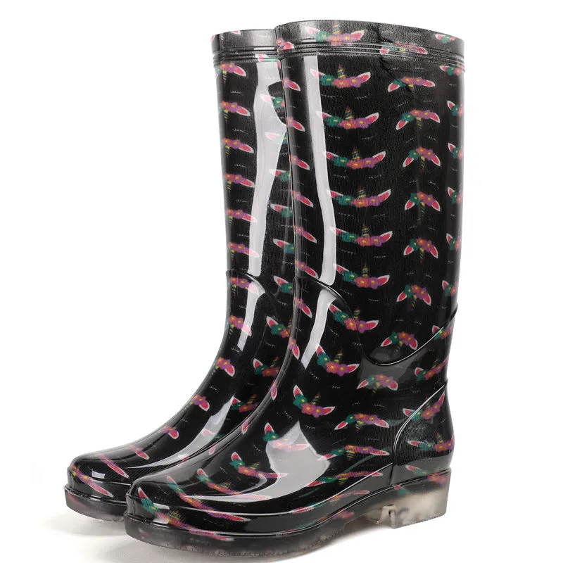 Print High Non-slip Wear-resistant Sole Rubber Boots