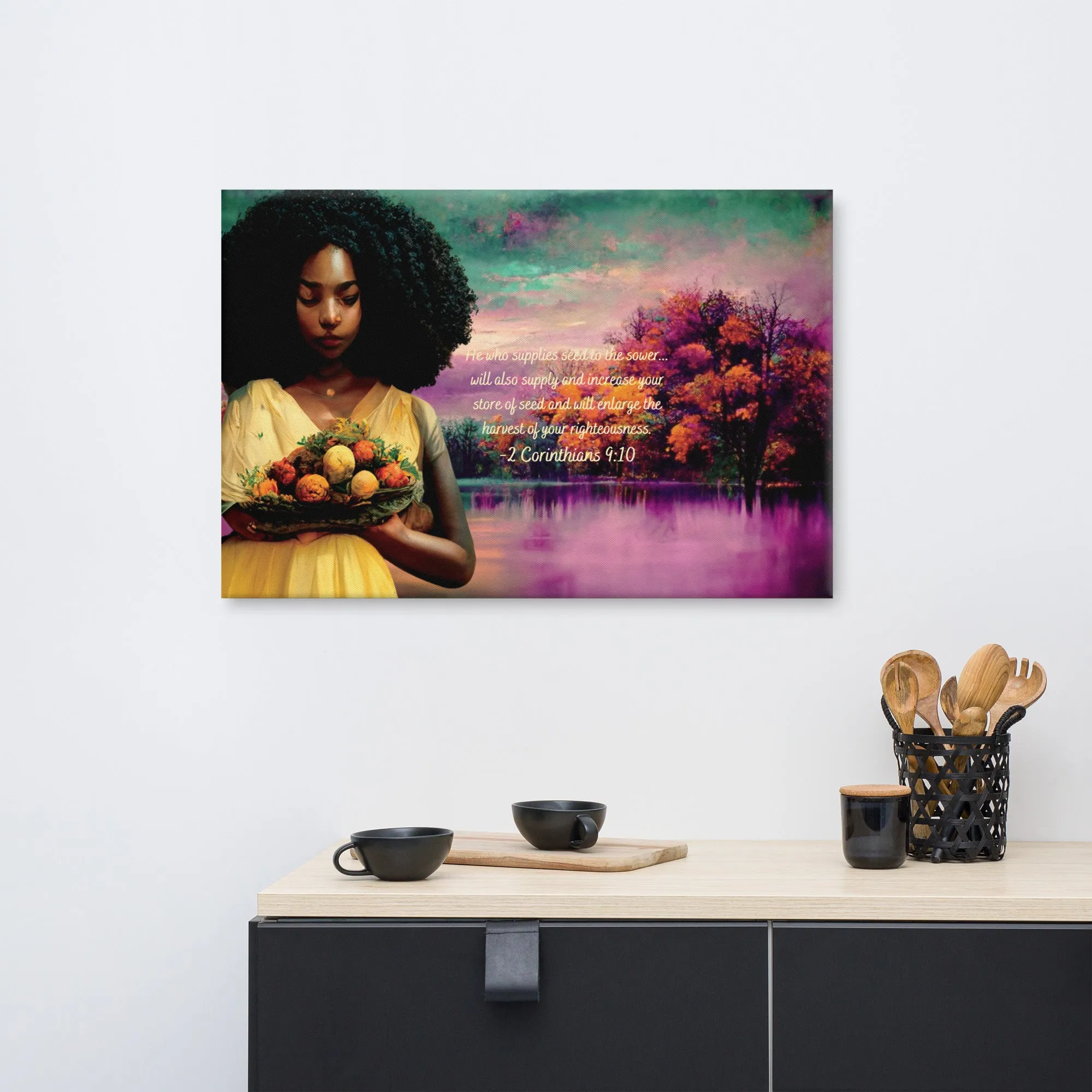 "Flower Lady" - Digital Art Canvas