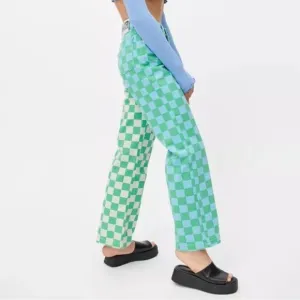 Ragged Priest Colorblock Checkered Dad Jean
