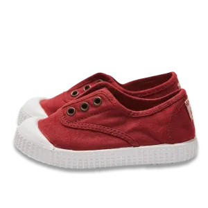 RED CANVAS PLIMSOLLS