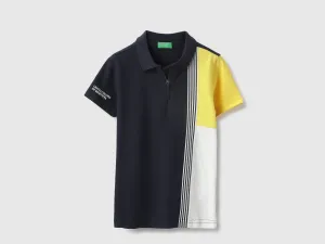 Regular Fit Polo Neck Colorblock Tshirt