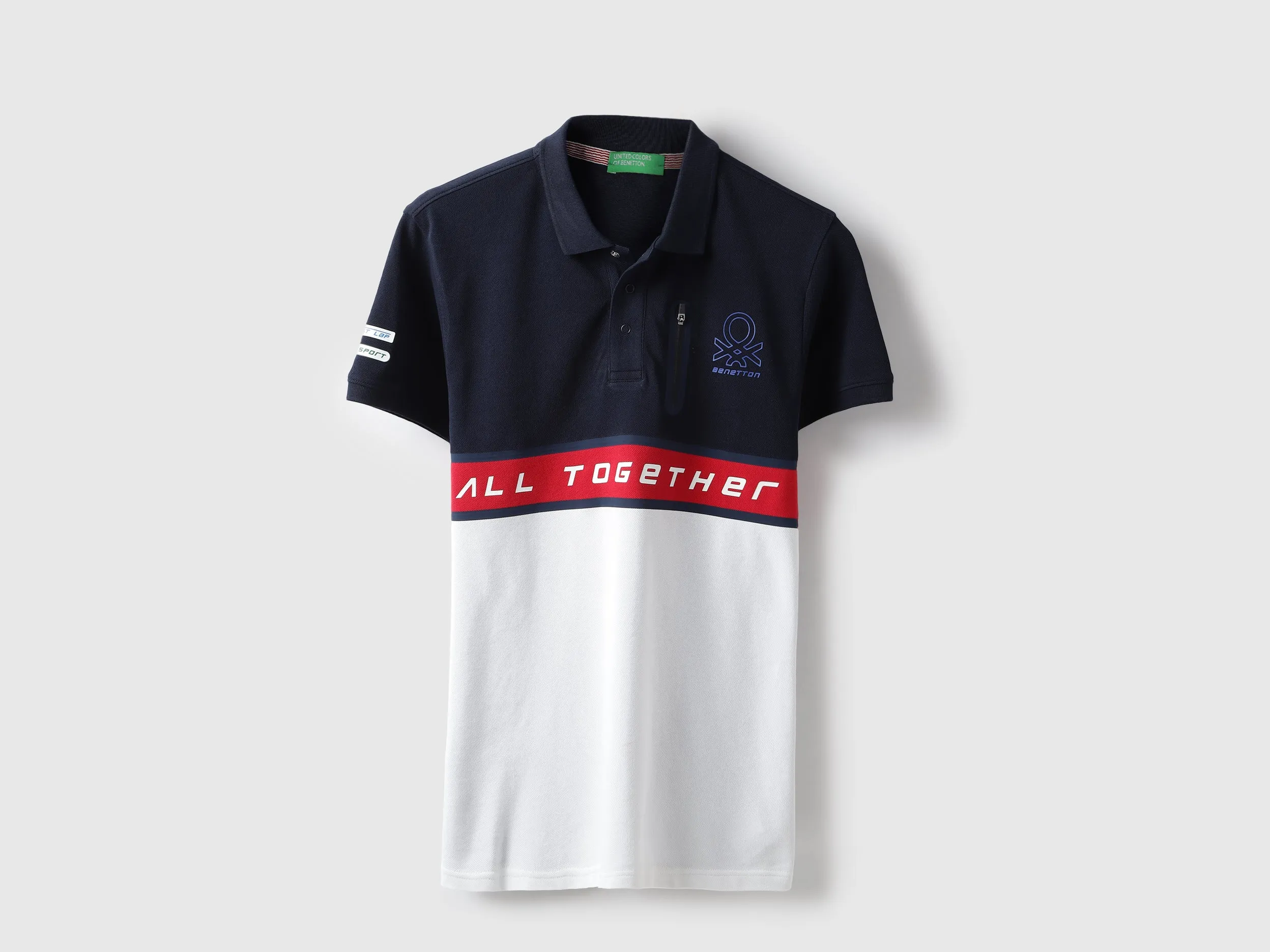 Regular Fit Polo Neck Colorblock Tshirt
