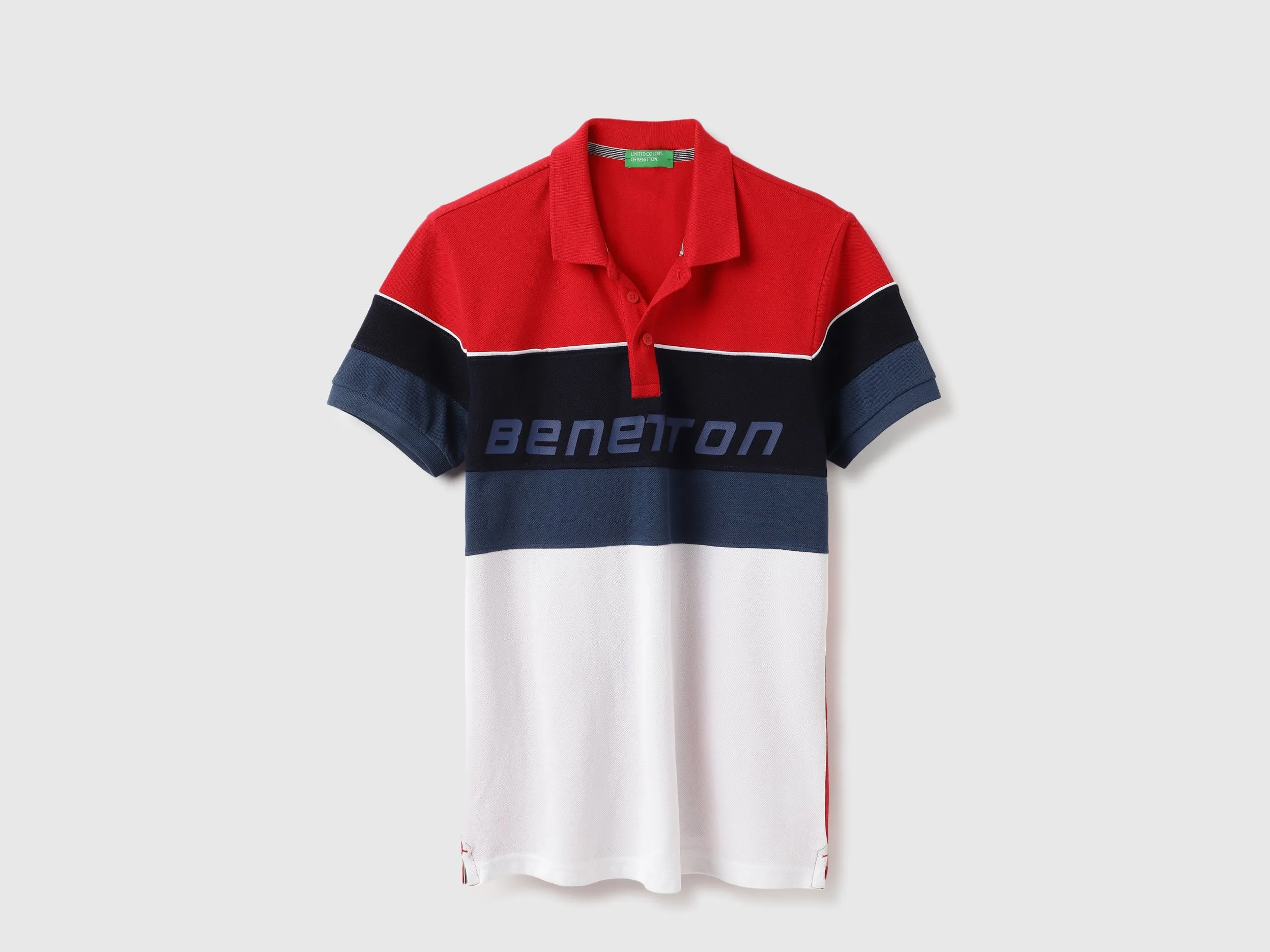 Regular Fit Polo Neck Colorblock Tshirt
