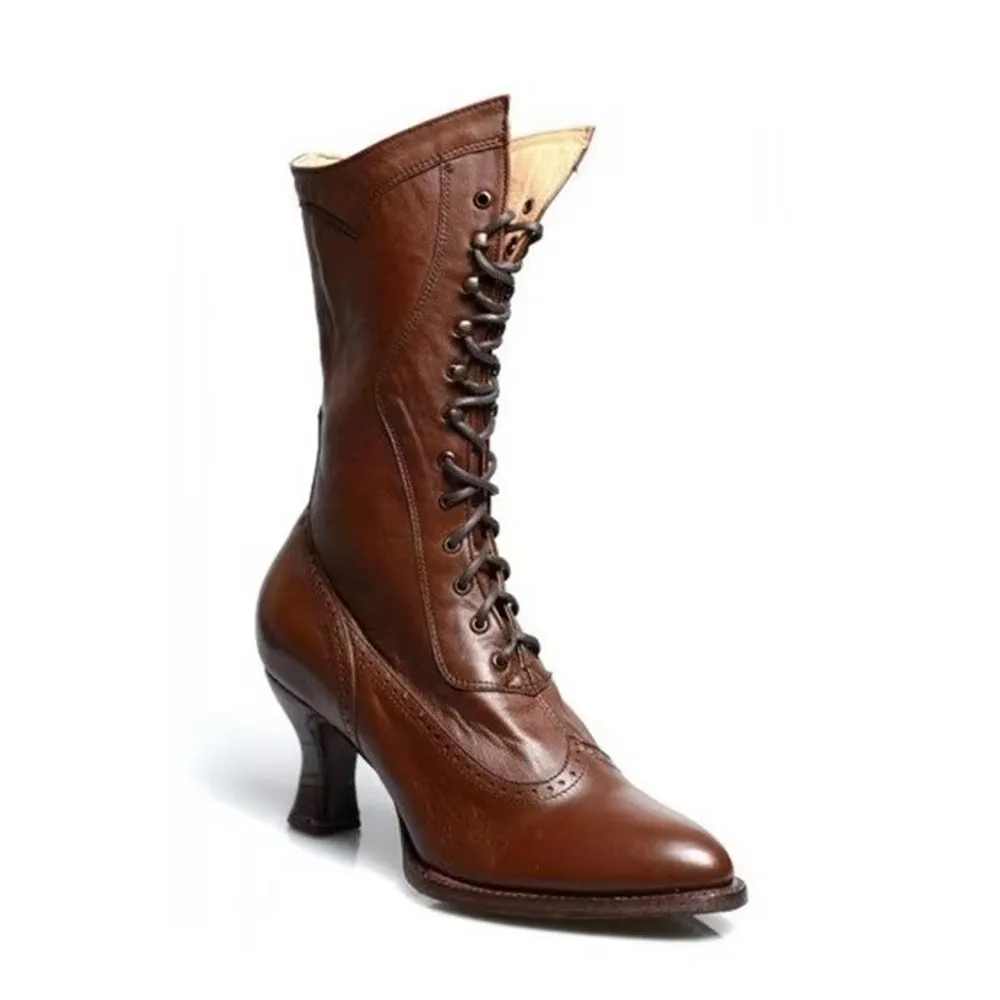 Retro Knight Boots Lady Cosplayer Heel Shoe