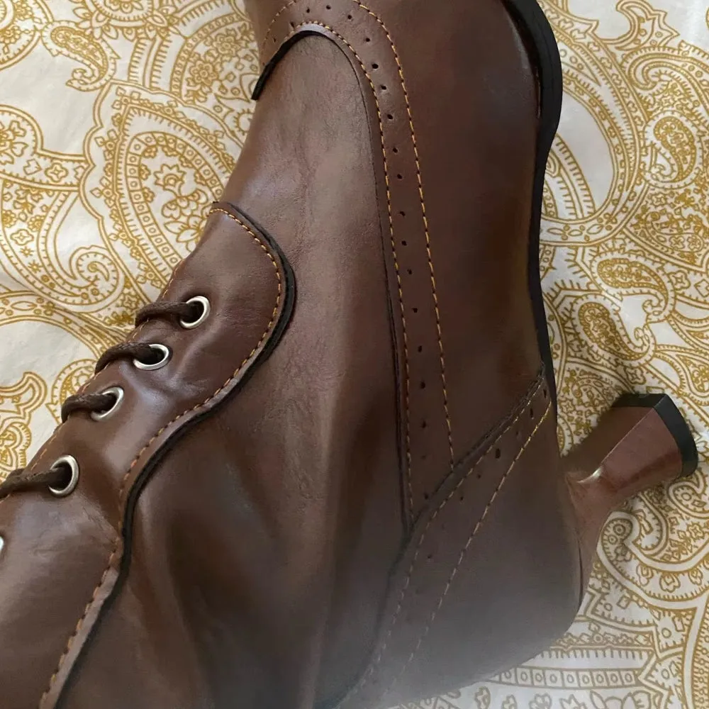 Retro Knight Boots Lady Cosplayer Heel Shoe