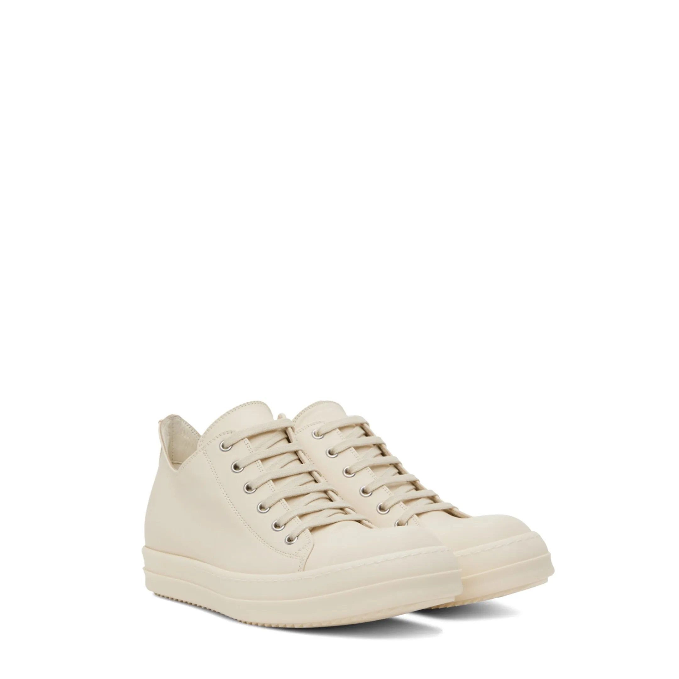 RICK OWENS WOMEN’S OFF WHITE PORTERVILLE LOW SNEAKS SNEAKERS
