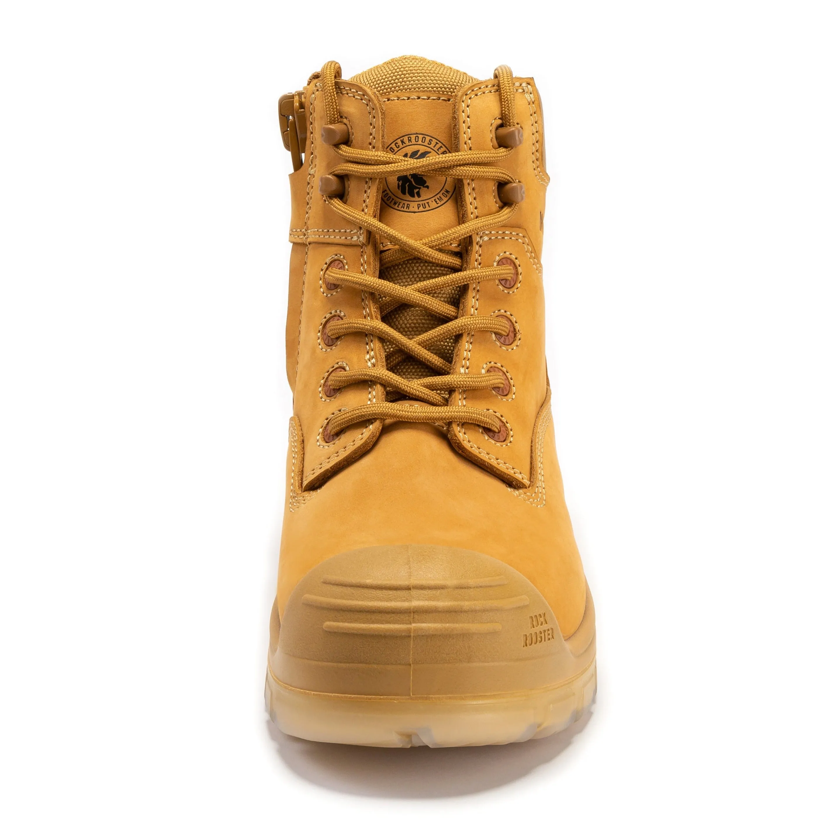 ROCKROOSTER Woodland Wheat 6 inch Composite Toe Zip-sided Leather Work Boots AK659