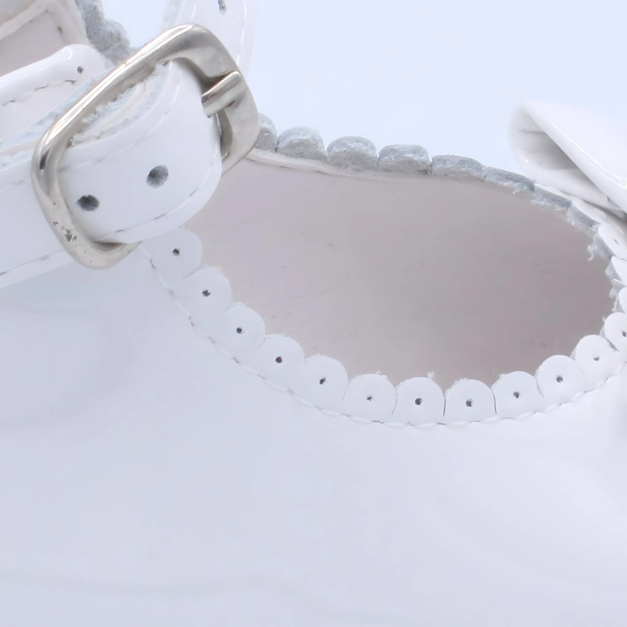'Ruby' Girls White Patent Ankle Strap Shoes