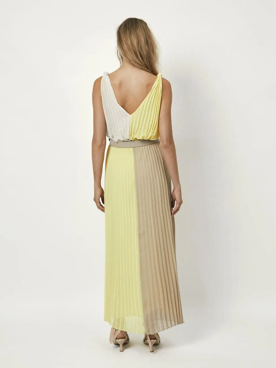 Ruelle Colorblock Dress Whisper Chalk