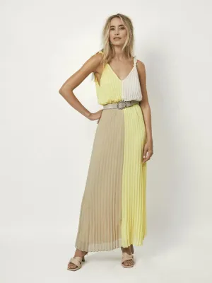 Ruelle Colorblock Dress Whisper Chalk