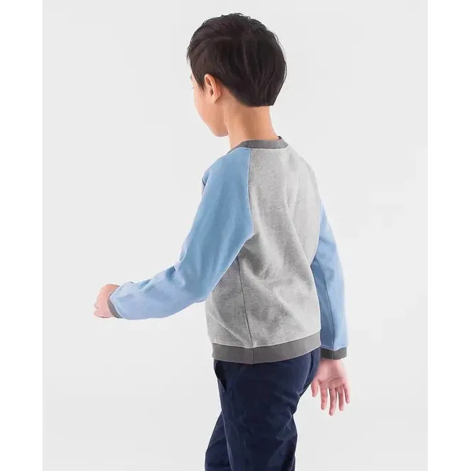 RuggedButts Slate Color Block Knit Raglan Sweatshirt